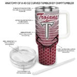 custom troy trojans hex texture red curved tumbler best selling.webp