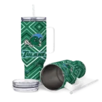 custom tulane green wave bold diamonds green curved tumbler best selling.webp