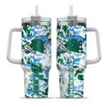 custom tulane green wave camo mashup green white curved tumbler best selling.webp