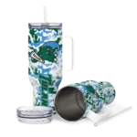 custom tulane green wave camo mashup green white curved tumbler best selling.webp