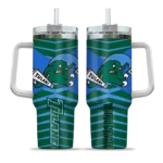 custom tulane green wave chevron layers green curved tumbler best selling.webp