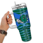 custom tulane green wave chevron layers green curved tumbler best selling.webp
