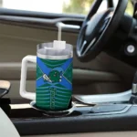 custom tulane green wave chevron layers green curved tumbler best selling.webp