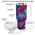 custom tulsa golden hurricane abstract paths blue curved tumbler best selling.webp