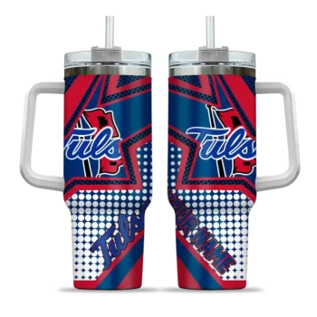 custom tulsa golden hurricane arrow burst blue curved tumbler best selling.webp