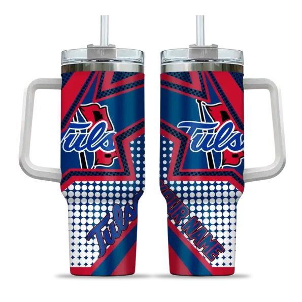 custom tulsa golden hurricane arrow burst blue curved tumbler best selling.webp