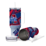custom tulsa golden hurricane arrow burst blue curved tumbler best selling.webp