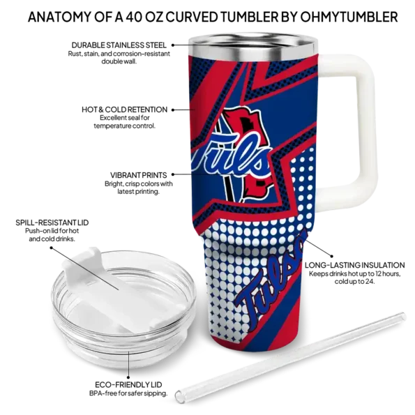 custom tulsa golden hurricane arrow burst blue curved tumbler new arrival.webp