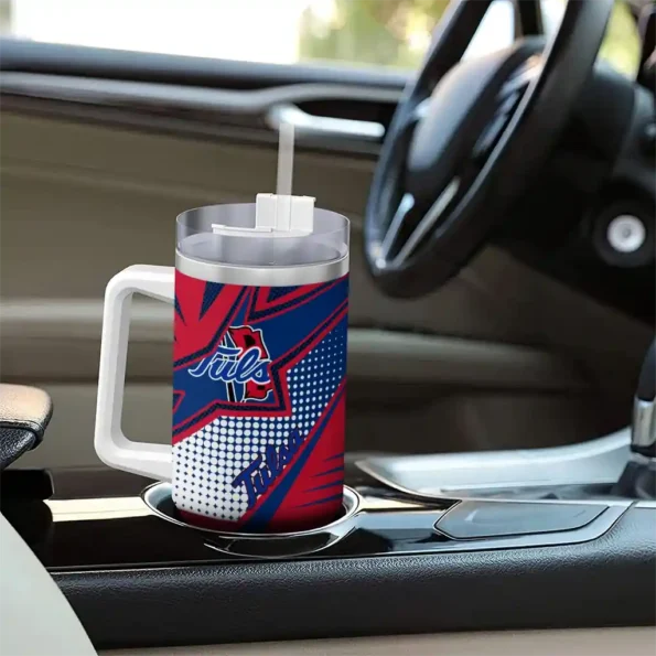custom tulsa golden hurricane arrow burst blue curved tumbler trendy.webp