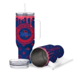 custom tulsa golden hurricane bullseye drips blue curved tumbler best selling.webp