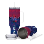 custom tulsa golden hurricane chevron stripe blue curved tumbler best selling.webp