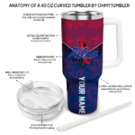 custom tulsa golden hurricane chevron stripe blue curved tumbler best selling.webp