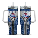 custom tulsa golden hurricane leopard zipper blue curved tumbler best selling.webp