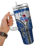 custom tulsa golden hurricane leopard zipper blue curved tumbler best selling.webp