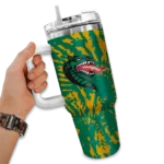 custom uab blazers burst swirl green curved tumbler best selling.webp