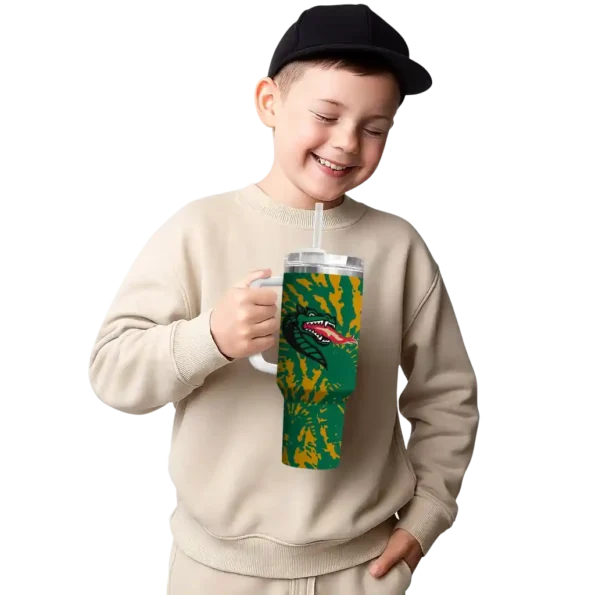 custom uab blazers burst swirl green curved tumbler latest model.webp