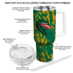 custom uab blazers burst swirl green curved tumbler best selling.webp