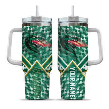 custom uab blazers chevron angle green curved tumbler best selling.webp