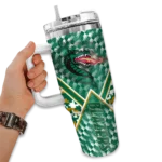 custom uab blazers chevron angle green curved tumbler best selling.webp