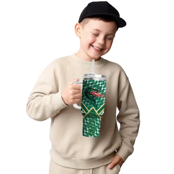 custom uab blazers chevron angle green curved tumbler latest model.webp