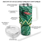 custom uab blazers chevron angle green curved tumbler best selling.webp