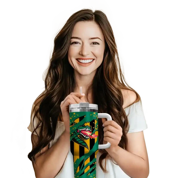 custom uab blazers claw cut green black curved tumbler premium grade.webp