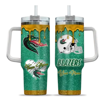 custom uab blazers heart helmet motif green curved tumbler best selling.webp