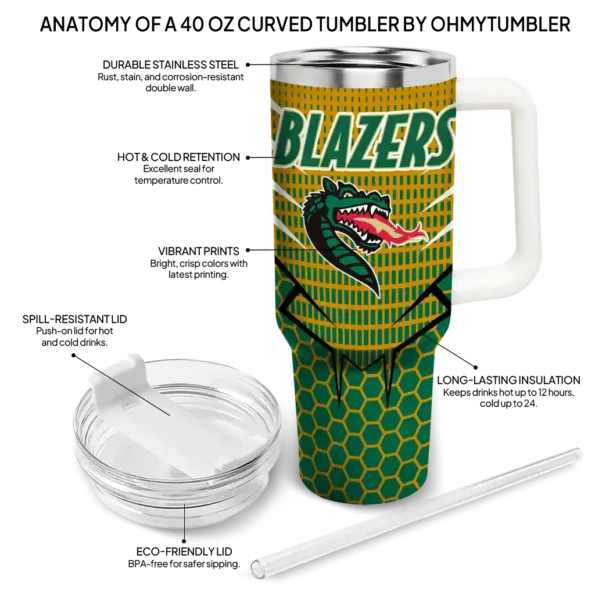 custom uab blazers hex texture green curved tumbler new arrival.webp