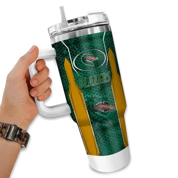 custom uab blazers hexagon armor green curved tumbler fashion forward.webp