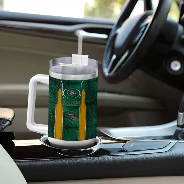 custom uab blazers hexagon armor green curved tumbler trendy.webp