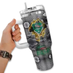 custom uab blazers superman shield green gray curved tumbler best selling.webp