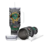 custom uab blazers superman shield green gray curved tumbler best selling.webp