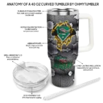 custom uab blazers superman shield green gray curved tumbler best selling.webp