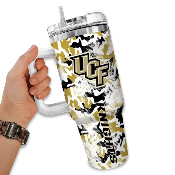 custom ucf knights camo mashup gold white curved tumbler fashion forward.webp