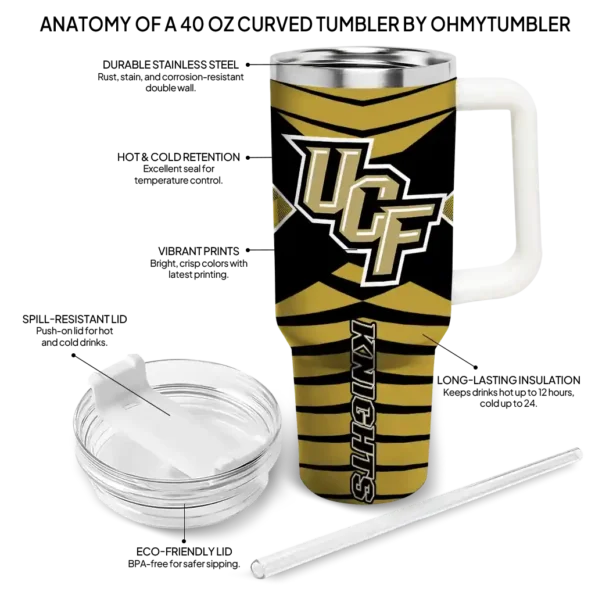 custom ucf knights chevron layers gold curved tumbler new arrival.webp