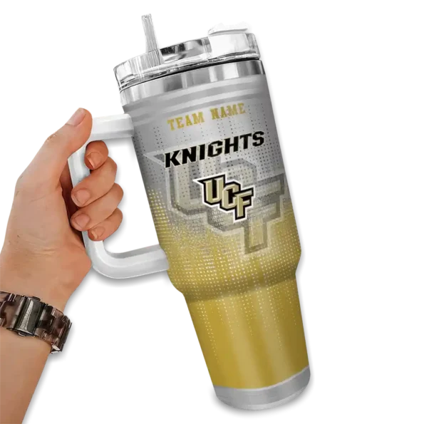 custom ucf knights gradient dots gold curved tumbler fashion forward.webp