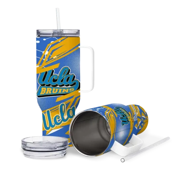 custom ucla bruins abstract paths blue curved tumbler high quality.webp