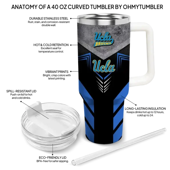 custom ucla bruins arrow armor blue black curved tumbler new arrival.webp