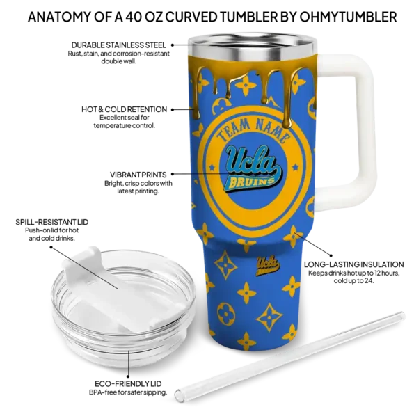 custom ucla bruins bullseye drips blue curved tumbler new arrival.webp