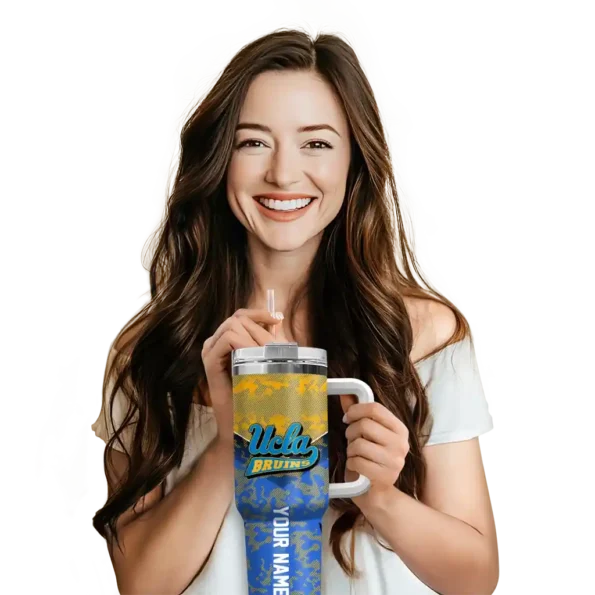 custom ucla bruins chevron stripe blue curved tumbler premium grade.webp