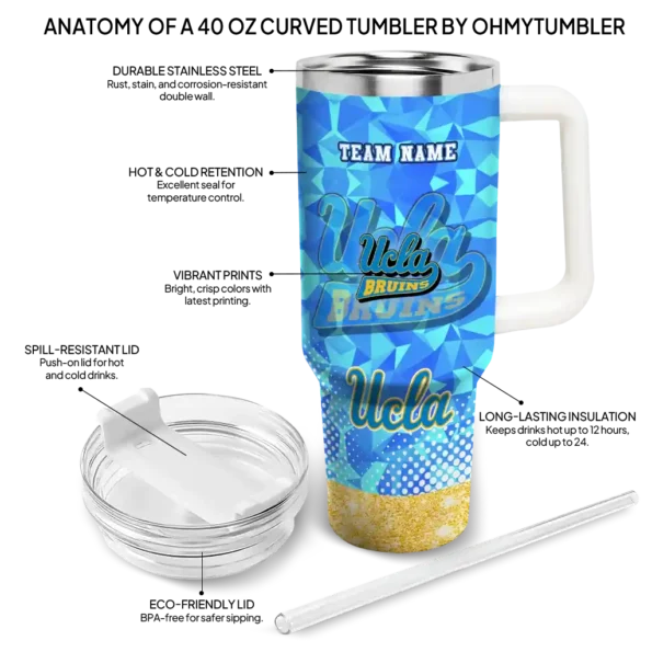 custom ucla bruins geometric prism blue curved tumbler new arrival.webp