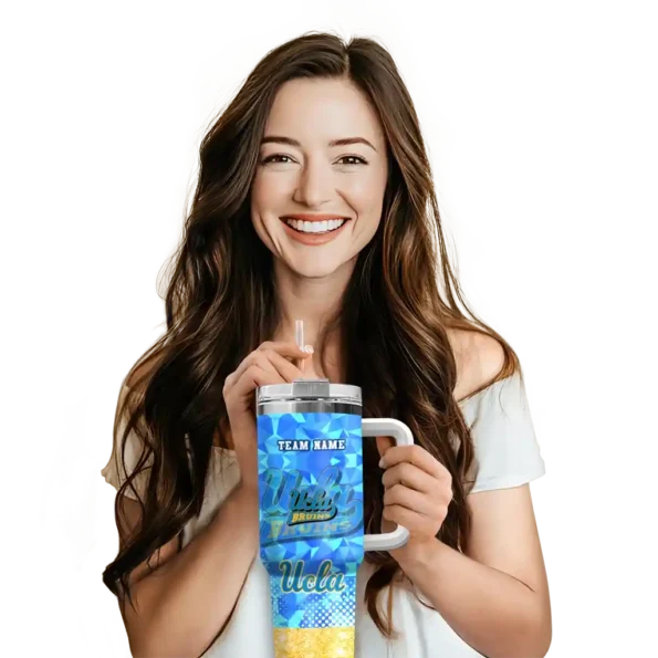 custom ucla bruins geometric prism blue curved tumbler premium grade.webp