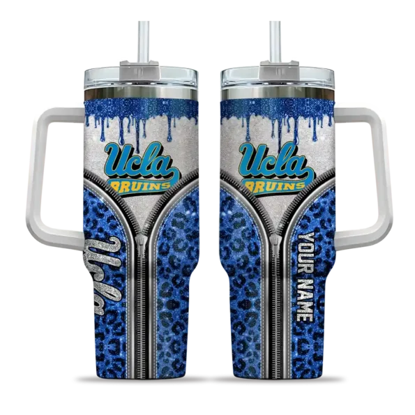 custom ucla bruins leopard zipper blue curved tumbler best selling.webp