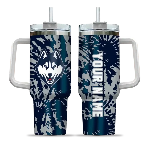 custom uconn huskies burst swirl blue curved tumbler best selling.webp