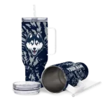 custom uconn huskies burst swirl blue curved tumbler best selling.webp