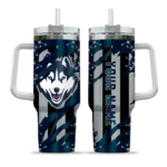 custom uconn huskies claw cut blue black curved tumbler best selling.webp