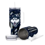 custom uconn huskies claw cut blue black curved tumbler best selling.webp