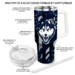 custom uconn huskies claw cut blue black curved tumbler best selling.webp