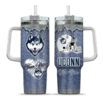 custom uconn huskies heart helmet motif blue curved tumbler best selling.webp
