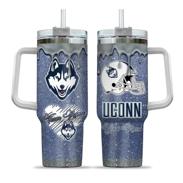 custom uconn huskies heart helmet motif blue curved tumbler best selling.webp